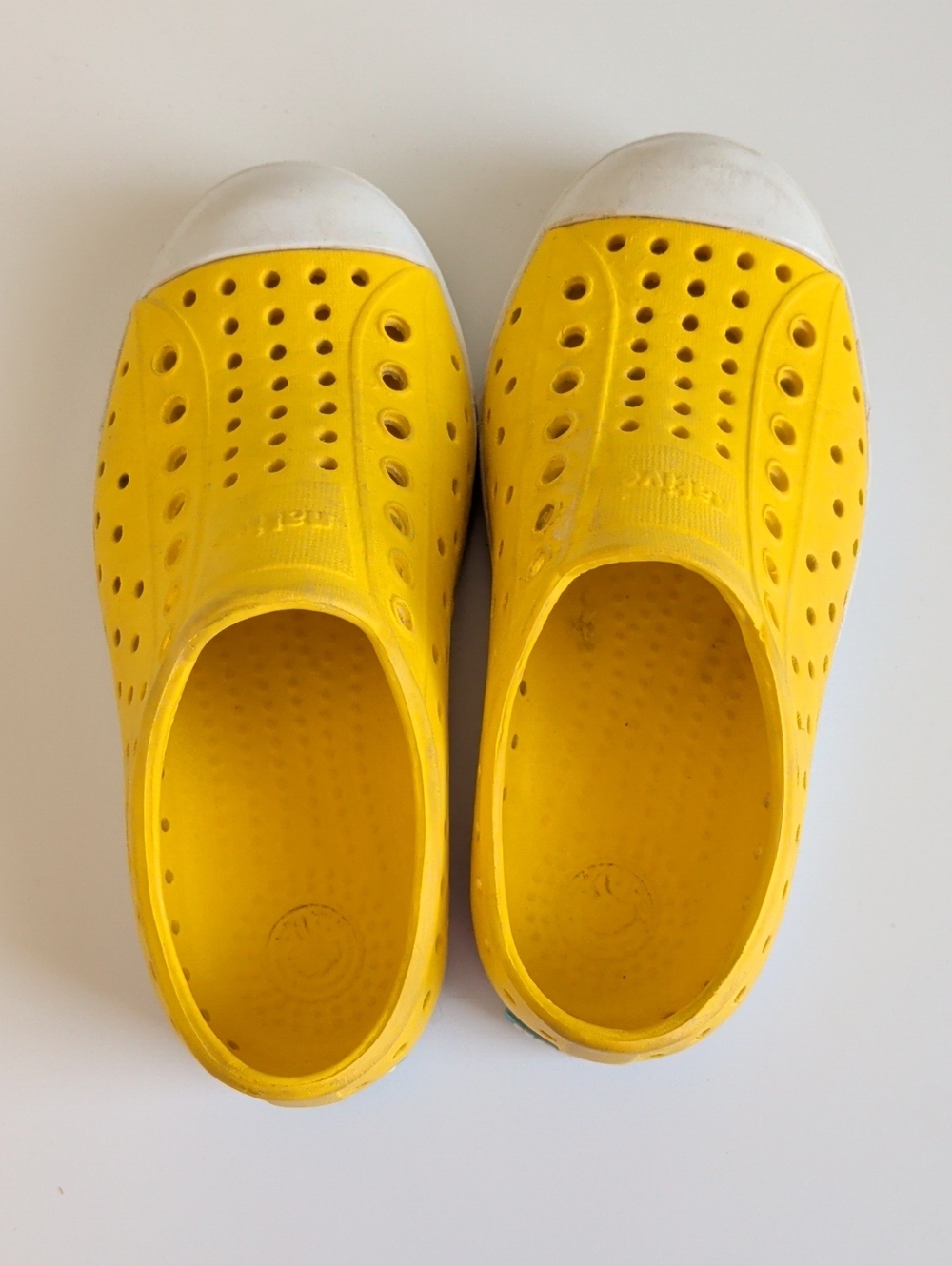 Native Shoes Kids Yellow Slip-On Water Shoes with White Toe Cap